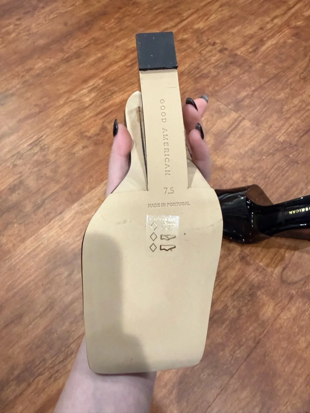 Good American Women’s Cinder-F*cking-Rella Square Clear Black Wedges - Picture 6 of 9